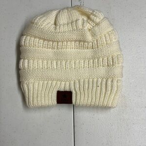 Cream Knit Beanie